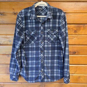 O'Neill Fleece Shacket Shirt Jacket Button Front Blue Plaid Men's Size L